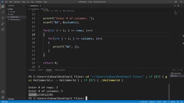 C nested loops ➰