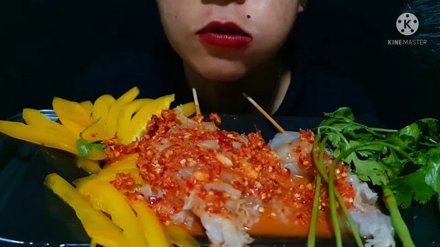 ASMR Jellyfish with Spicy Sauce Mukbang (Eating) #ASMR #eatingsounds #asmrsounds #แมงกะพรุน