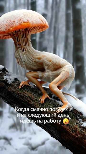 Будьте аккуратнее в выходные, понедельник не за горами👍 #прикол #смешноевидео #юмор #ии #грибы #при