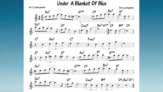 Under A Blanket Of Blue Livingston Backing track score for Eb alto instruments_270p_360p