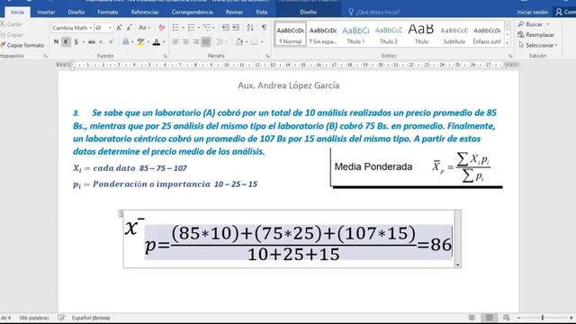 Medidas de tendencia central / MAT- 104 / EF