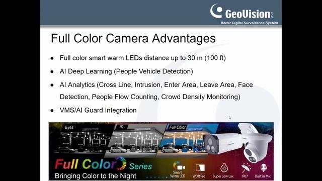 Full Color Surveillance Camera | Full Color with AI | GeoVison GV-EBFC5800/ GV-BLFC5800 / GV-TBL880