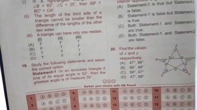 IMO 2020 class 7 | Maths olympiad workbook chapter 6 solutions | Triangle and It's Properties