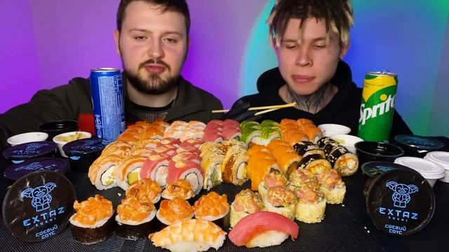 🍿 Мукбанг Роллы 🍣 | 100 Роллов На 100 Тысяч