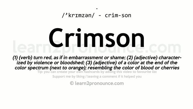 Pronunciation of Crimson | Definition of Crimson