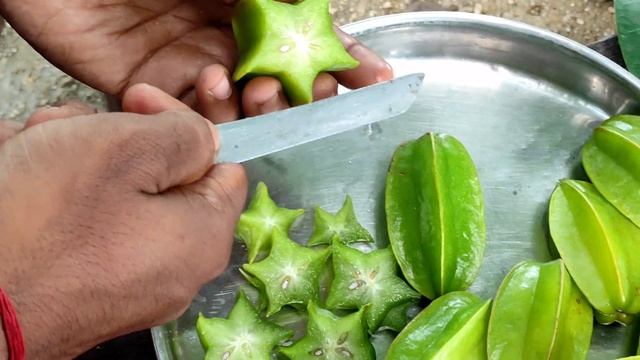 Fresh कच्चा star fruits पेस्ट/माखा | Spices Carambola fruit recipes | Kamranga