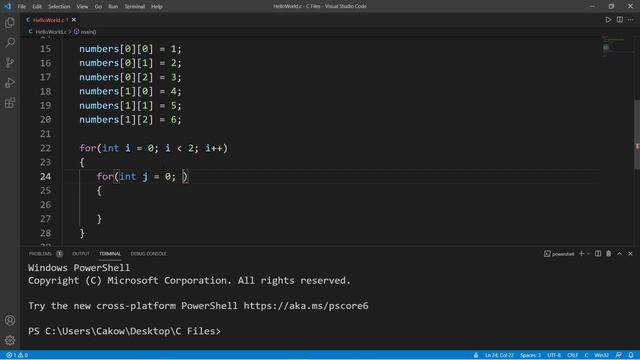 C 2D arrays ⬜