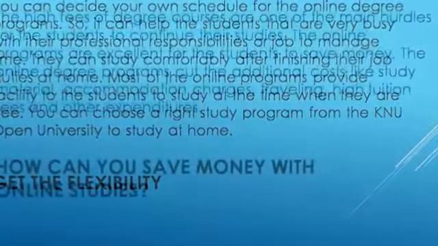 The Online Programs of the KNU Open University