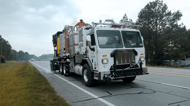 Thermo Hog laid 30 Tons of thermoplastic  in 9 1/2 hours! - how they did it.