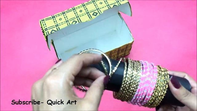 DIY | Best Reuse of Waste Green Tea Box | Best Out  Waste | bangle box | Quick Art