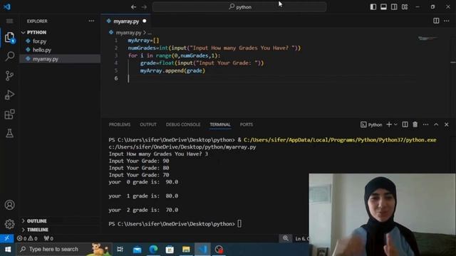 تعليم الذكاء الاصطناعي في البايثون Python: شرح Average وLowGrade وHighGrade وArray في بايثون