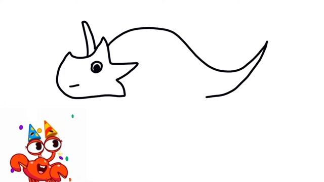 how to draw a dinosaur / triceratops drawing
