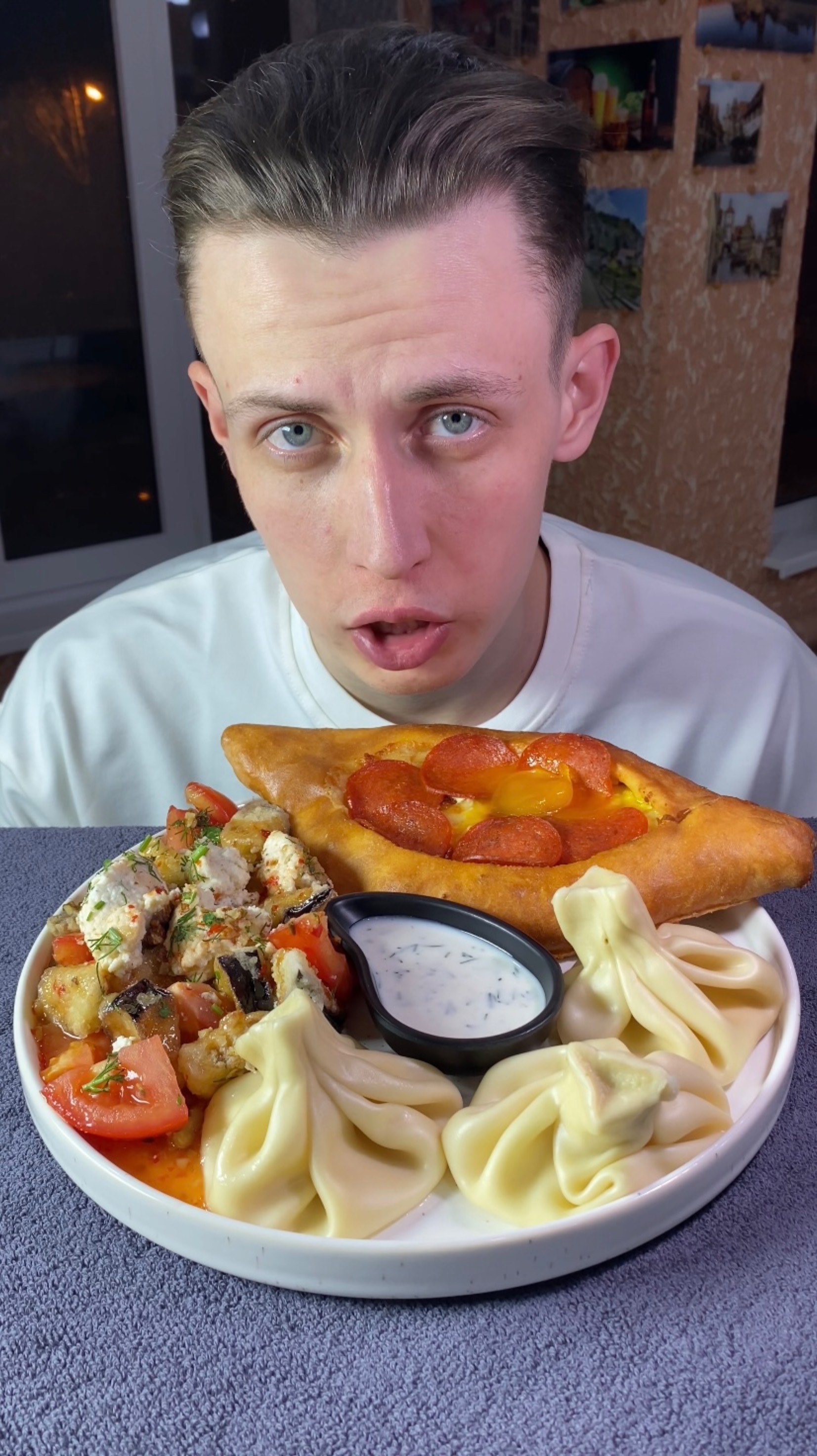 Хинкали, хачапури, баклажаны. Грузинский кайф на максимум! #mukbang #яролегович #еда