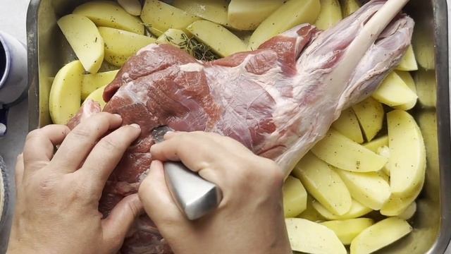 Greek Slow Roasted Leg Of Lamb With Potatoes