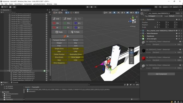 realvirtual.io Tutorial 02 - Adding Drives to your first Digital Twin with Unity