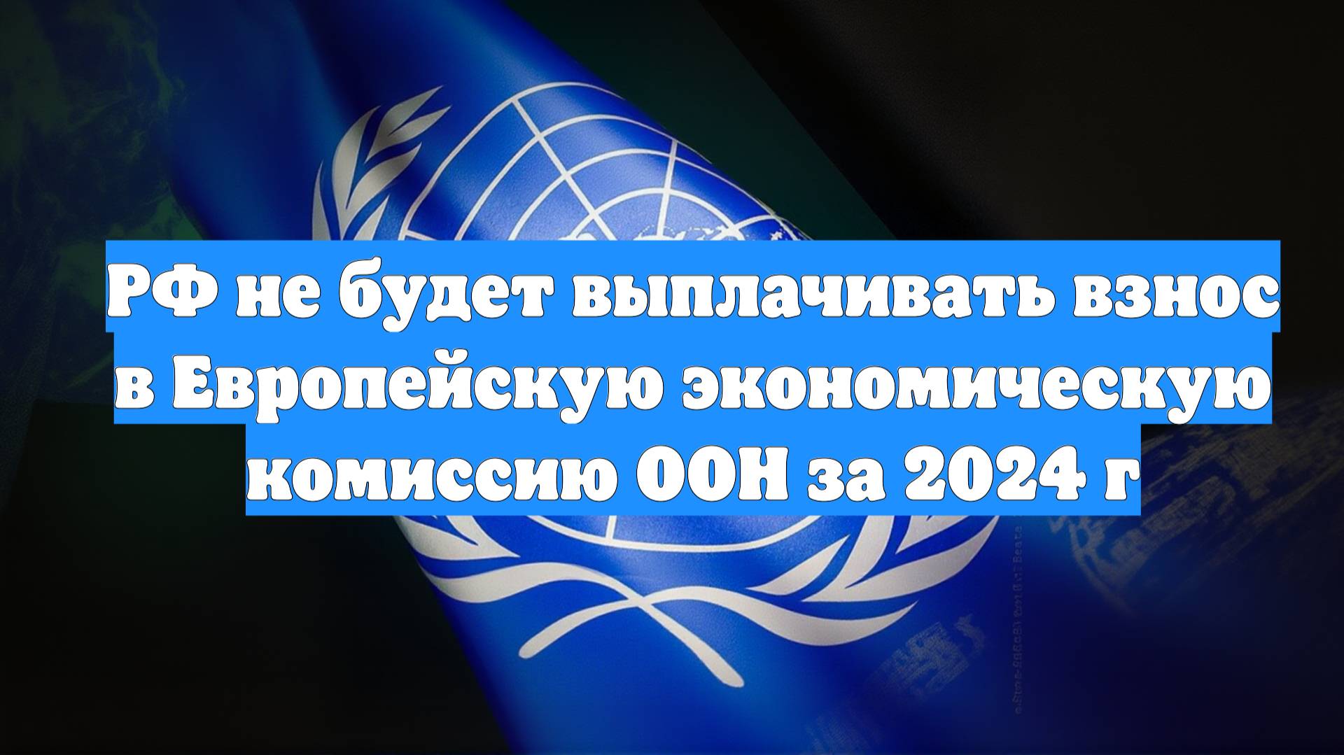 РФ не будет выплачивать взнос в Европейскую экономическую комиссию ООН за 2024 г