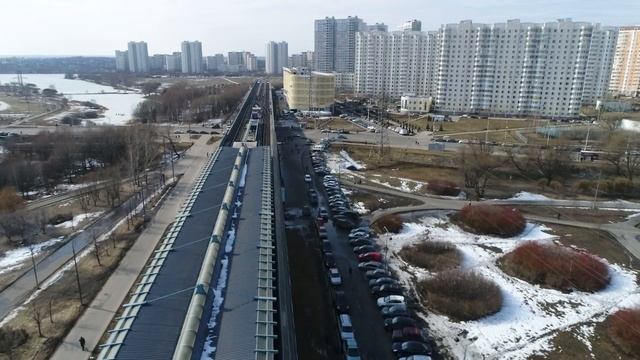 Гонка за поездом на квадрокоптере