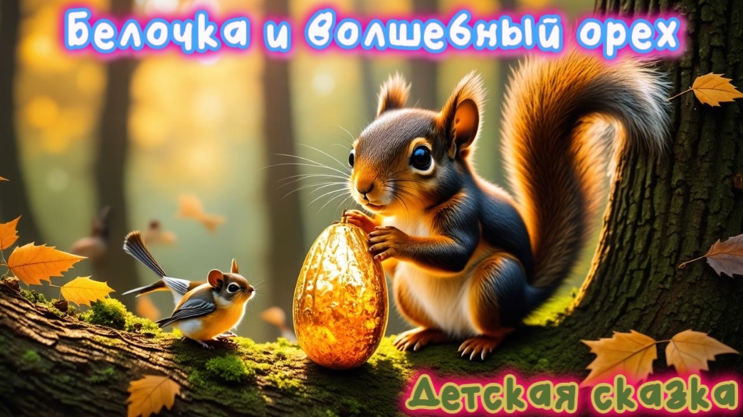 Слушать детские сказки | Рассказы для детей - Белочка и волшебный орех