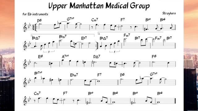 Upper Manhattan Medical Group Strayhorn Backing track score for Eb alto instruments_270p_360p
