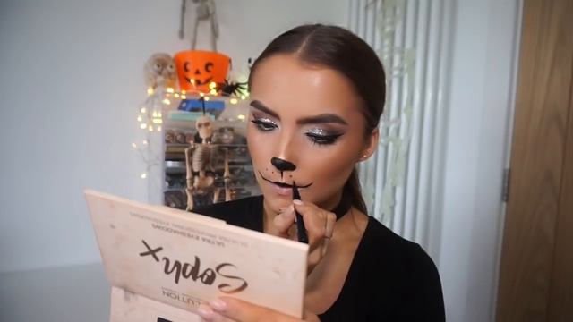 2 Last Minute HALLOWEEN Makeup Looks- GLAM CAT & CUTE SCARECROW | Adina May