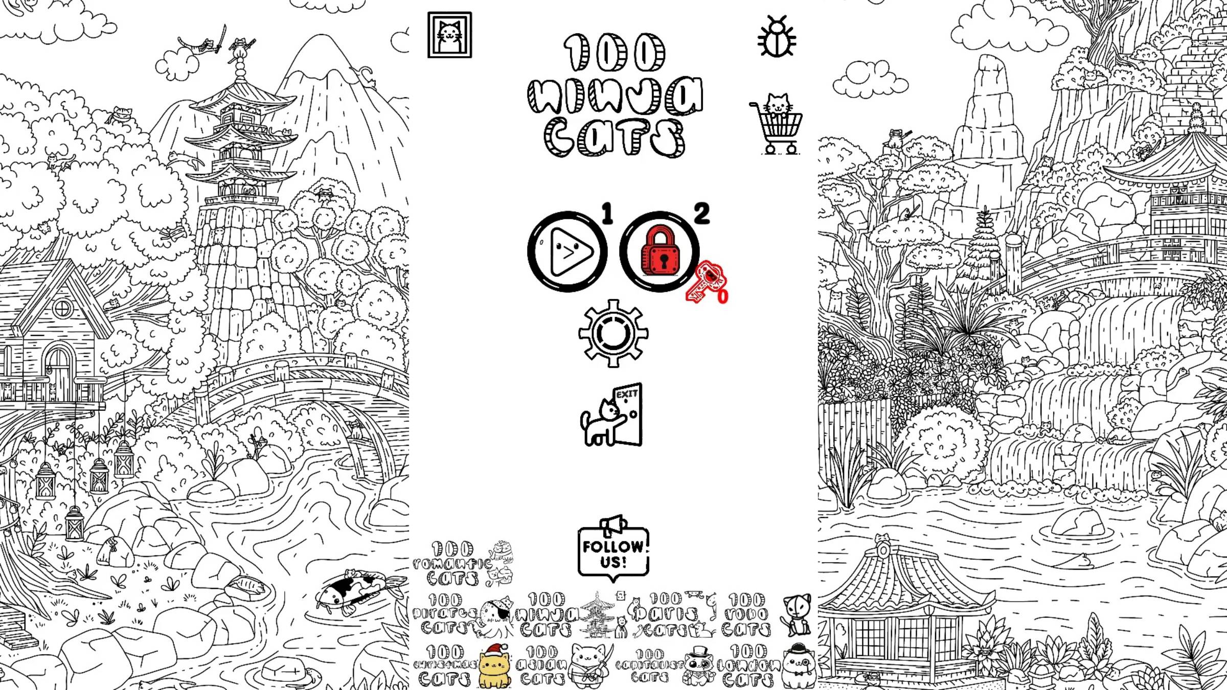 100 Ninja Cats. Walkthrough