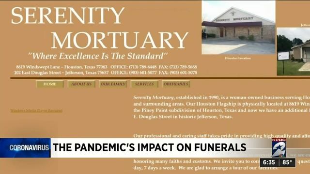 The coronavirus pandemic impacting Houston funeral industry