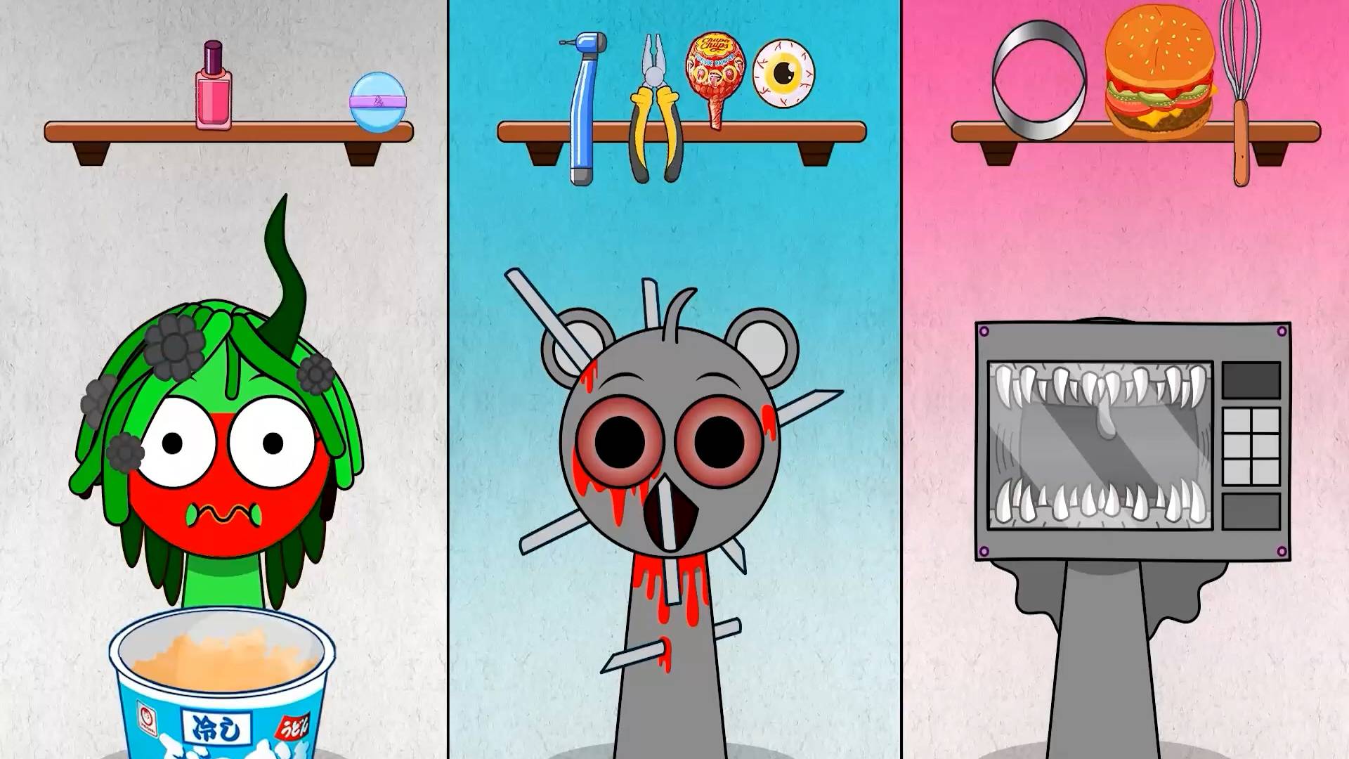 INCREDIBOX SPRUNKI - О, НЕТ!! ПОМОГИТЕ Спрунки Гарден против Клоки выжить