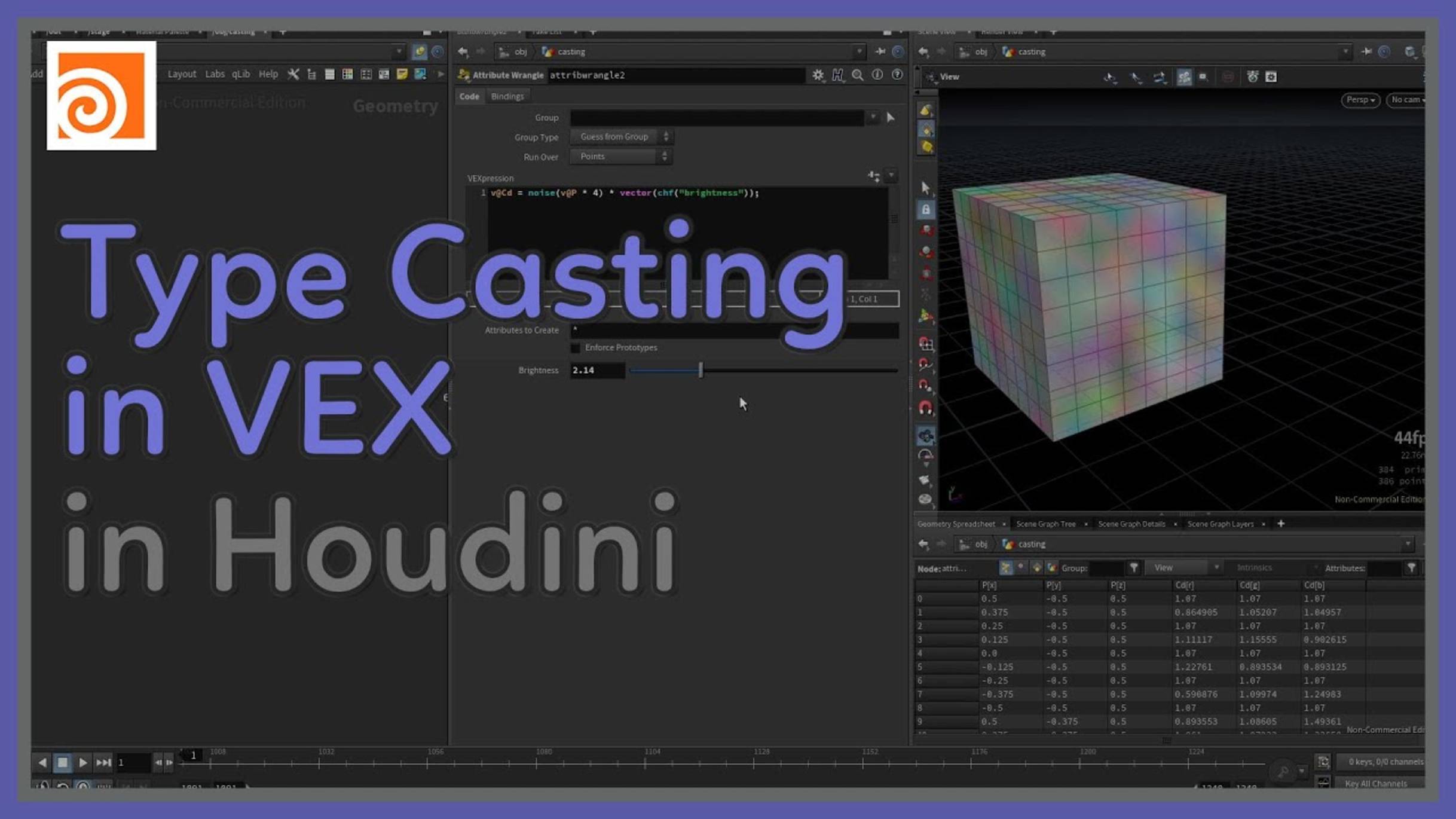 71 Type Casting with VEX in Houdini