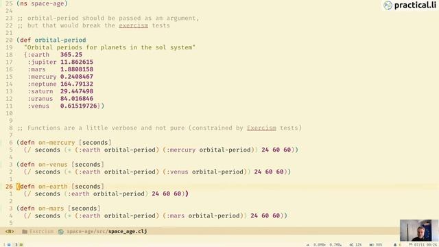 090 - Code challenges - solve Space-Age challenge on Exercism.io