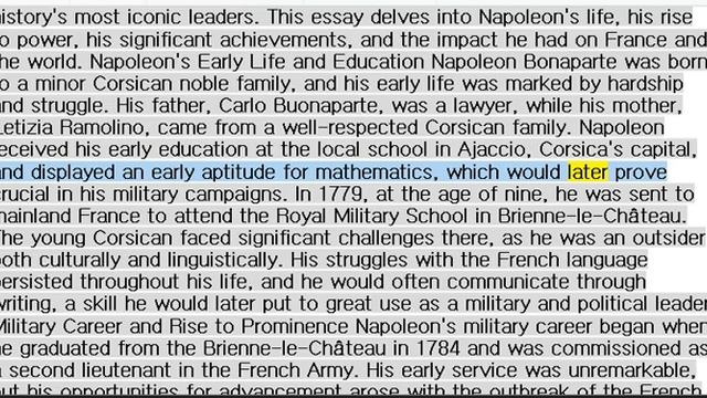 Moving caption words of story 014(Napoleon)