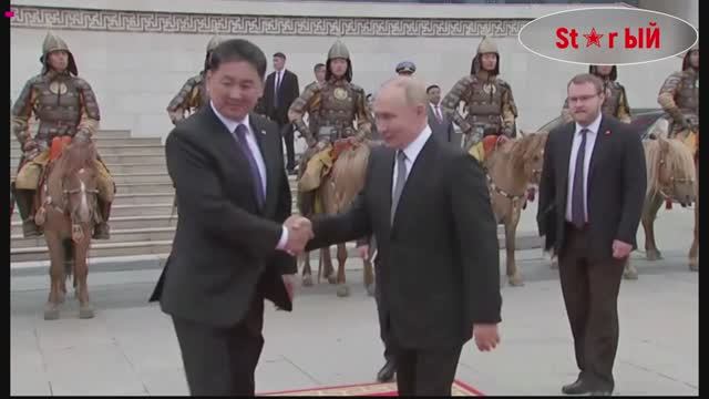 Армия Монголии. Как выглядят в строю потомки Чингиз-хана. Почетный караул Монголии встречает Путина.
