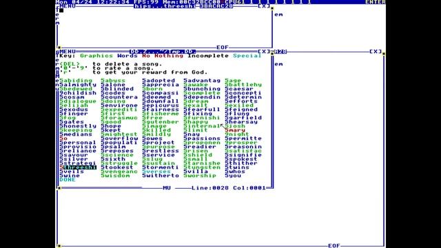 Terry Davis： TempleOS Hymns - Lines #20-21 [04⧸24⧸17] [lWUgAy53X1Y]