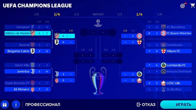 второй матч в лиге чемпионов