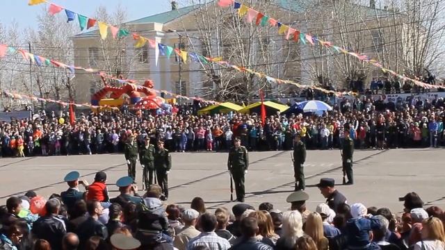 Выступление почетного караула, Борзя 09.05.2016