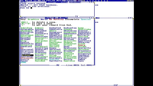 Terry Davis： TempleOS Hymns - Lines #18-19 [04⧸24⧸17] [6-Gr7MYA1k8]
