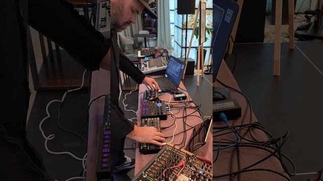 Фрагмент электронного эмбиент техно лайва в @palmirabc Elektron Digitakt II, Moog Minitaur + RolandJ