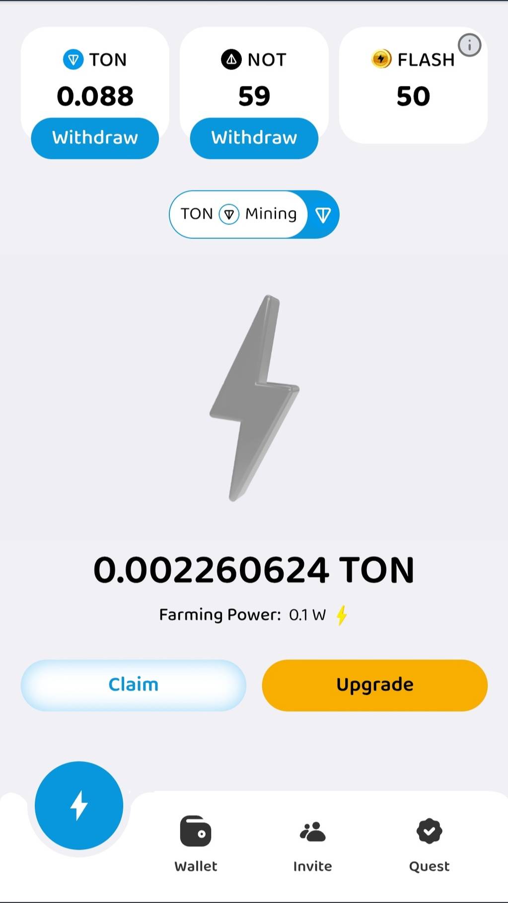 TON Flash - Майнер в TELEGRAM.