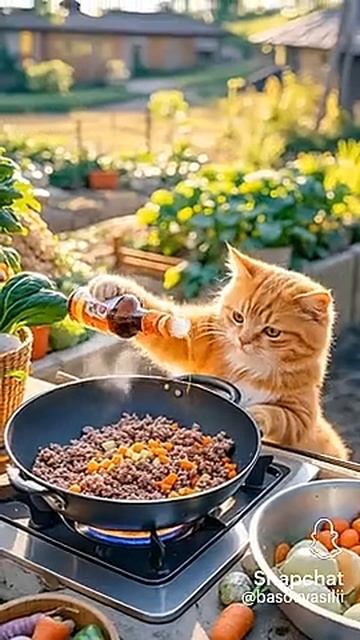 Котик повар!