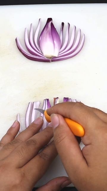 How To Make Onion Lotus Flower Cutting Garnish | Life Hack Carving Arts Of Vegetable Flower Design