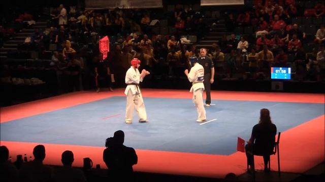 EC2017 Kumite Junior Boys 65 70 kg Finale Severyn Palii Ukraine AKA Vs Ruslan Sokol Ukraine SHIRO