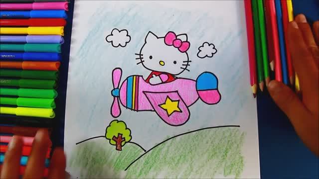 Как нарисовать Hello Kitty летчицу (рисунок для девочек)