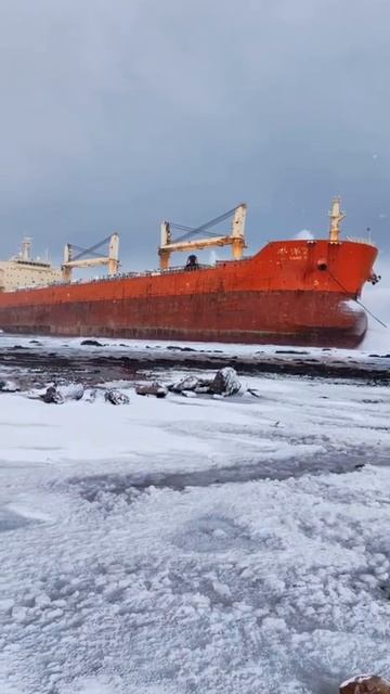 Китайский сухогруз сел на мель в российском городе Невельск на о. Сахалин