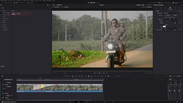 Before and After Wipe Transition Davinci Resolve 19 Tutorial