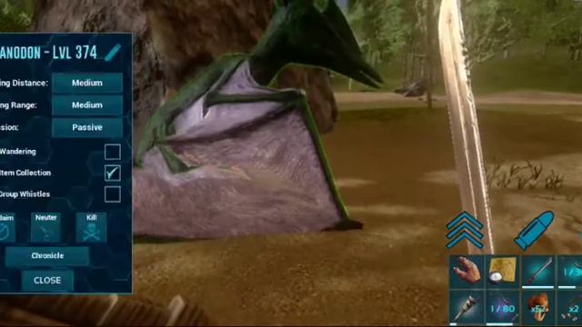 ARK mobile taming lvl 250 pteranodon