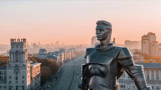 Moscow Russia Aerial Drone 4K