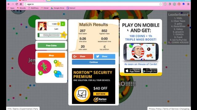 Len Plays Agar.io!