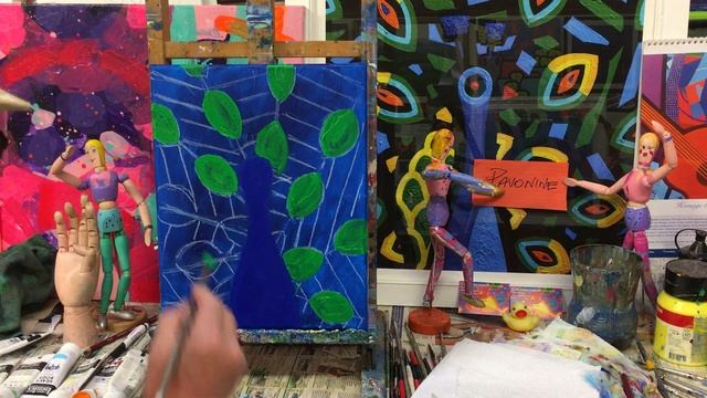 Number 2 - Peacock Painting - John Nolan Art Class.