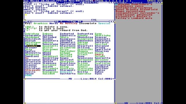 Terry Davis： TempleOS Hymns - Lines #06-07 [04⧸23⧸17] [yLQoLRjWcwA]