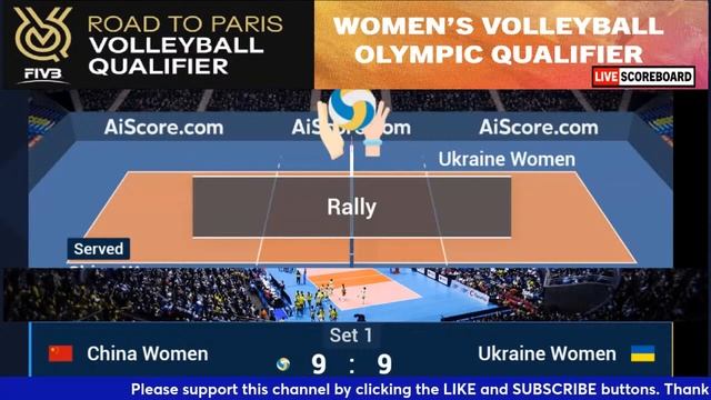 China vs Ukraine | Women's Volleyball Olympic Qualifier LIVE Scoreboard | Road to Paris 2024