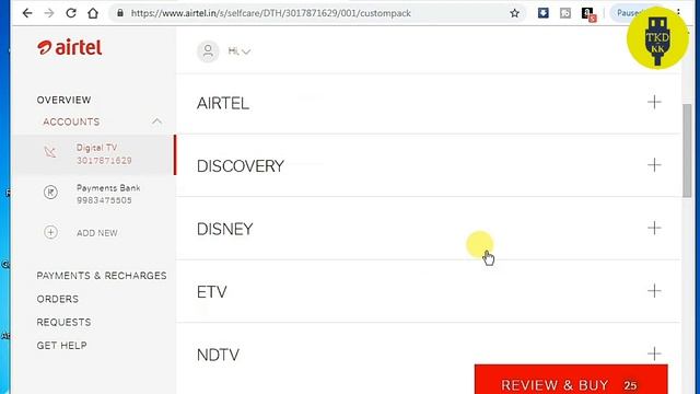 How to choose airtel dth plan online? Technology ki duniya with kk